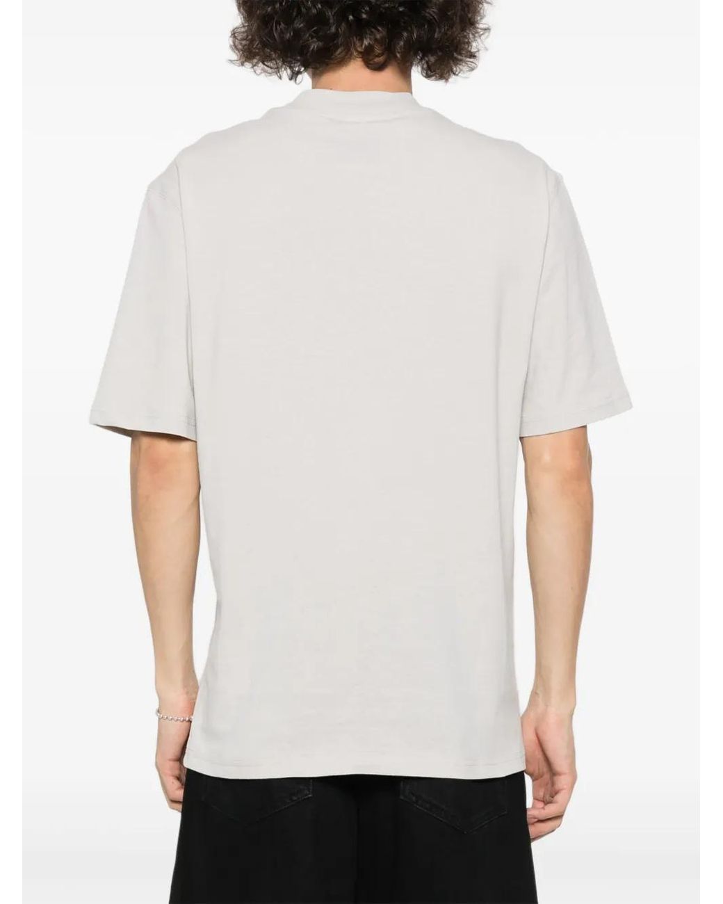 Moschino White Logo-Print Cotton T-Shirt for men