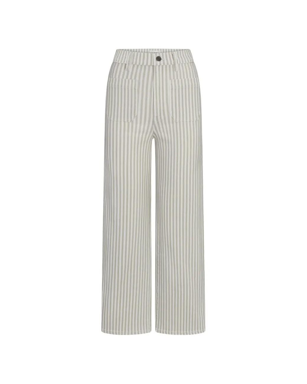 FRAME White Anchor Striped Straight-Leg Jeans