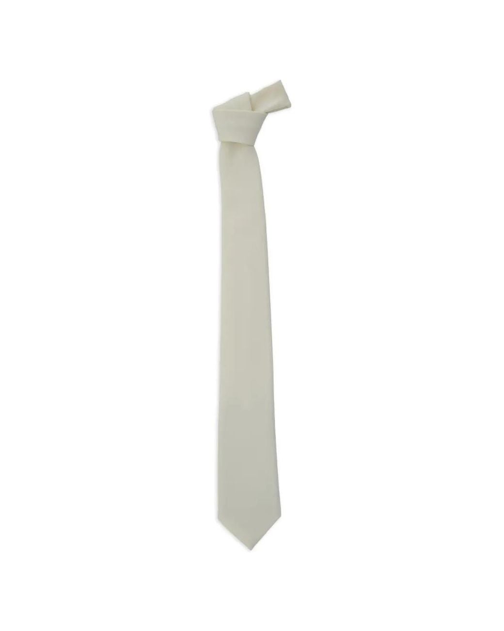 Emporio Armani White Pointed Wool Tie for men