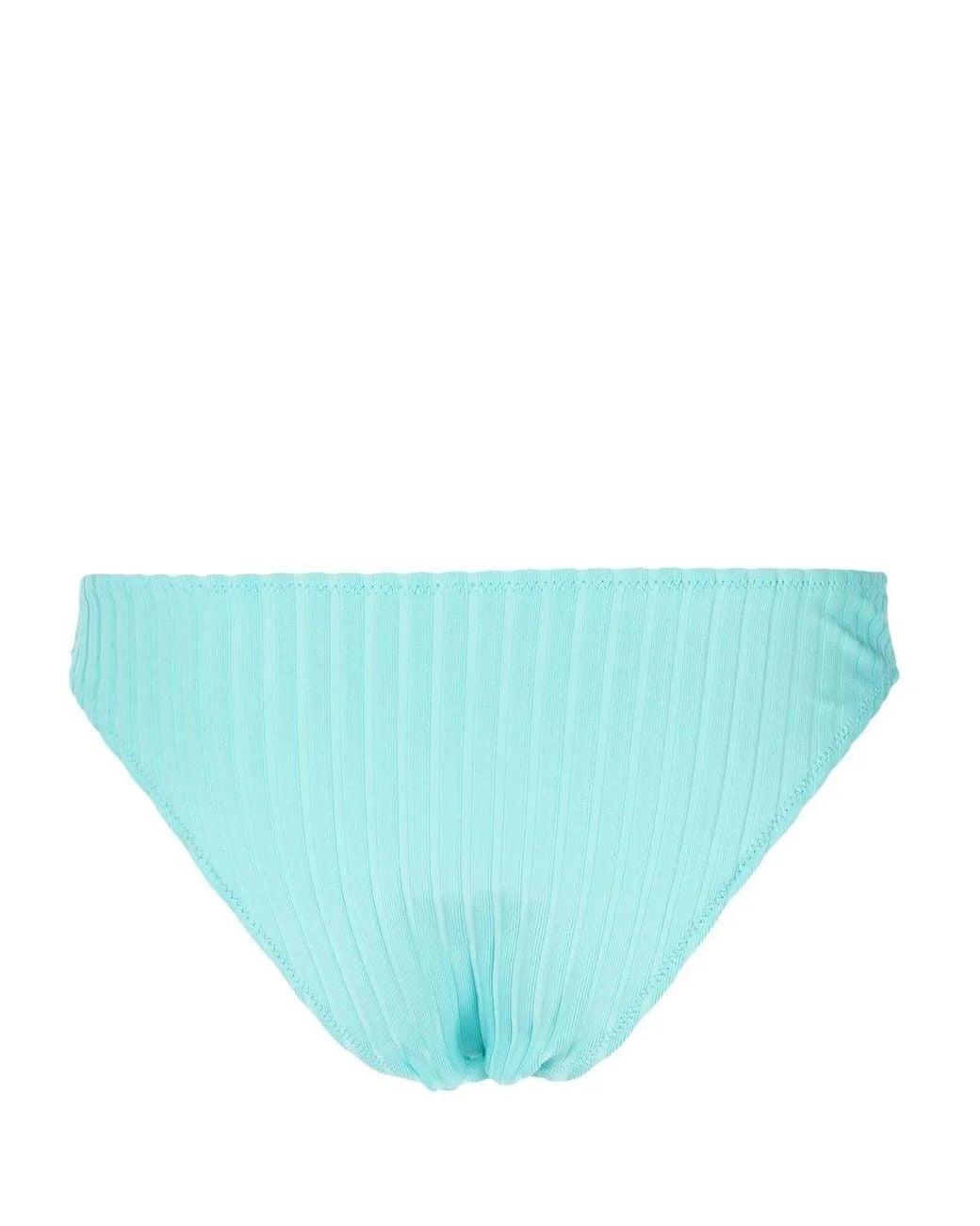 Solid & Striped Blue The Alexia Ribbed Bikini Bottoms