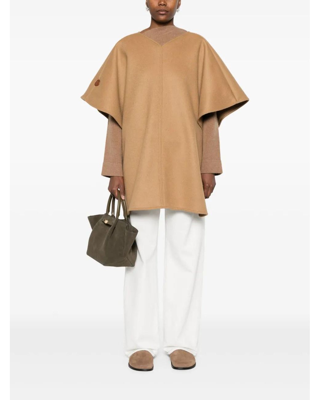 Moncler Natural Wool-Blend Poncho