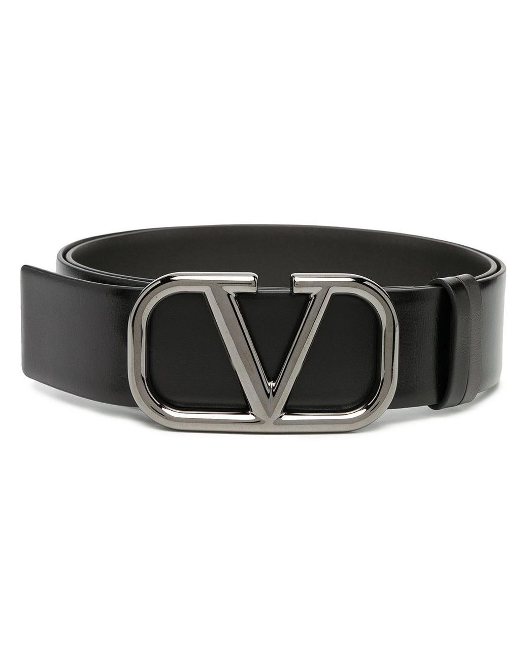 Valentino Vlogo Leather Belt in Black for Men - Lyst