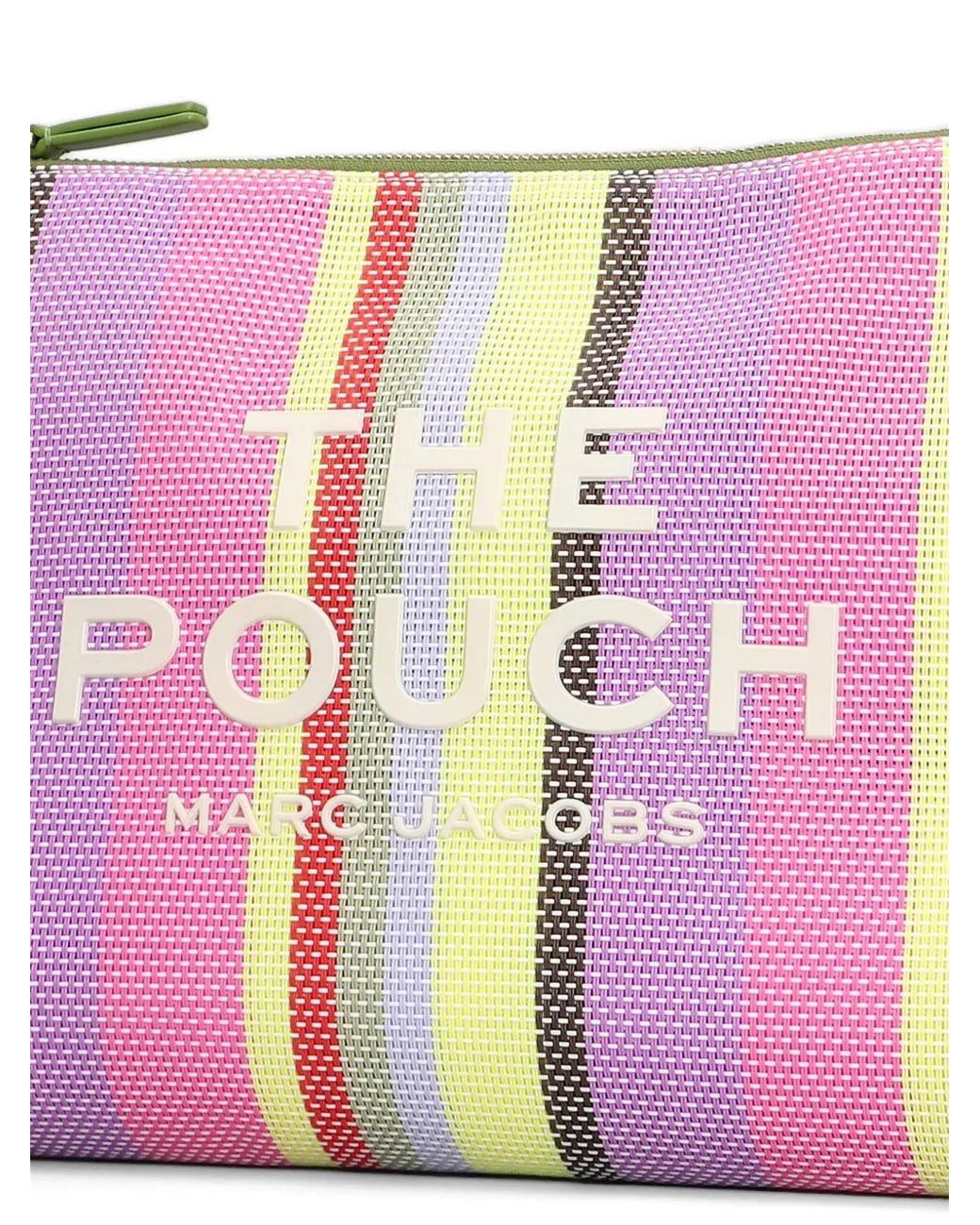 Marc Jacobs Pink Stripe Mesh Large Pouch