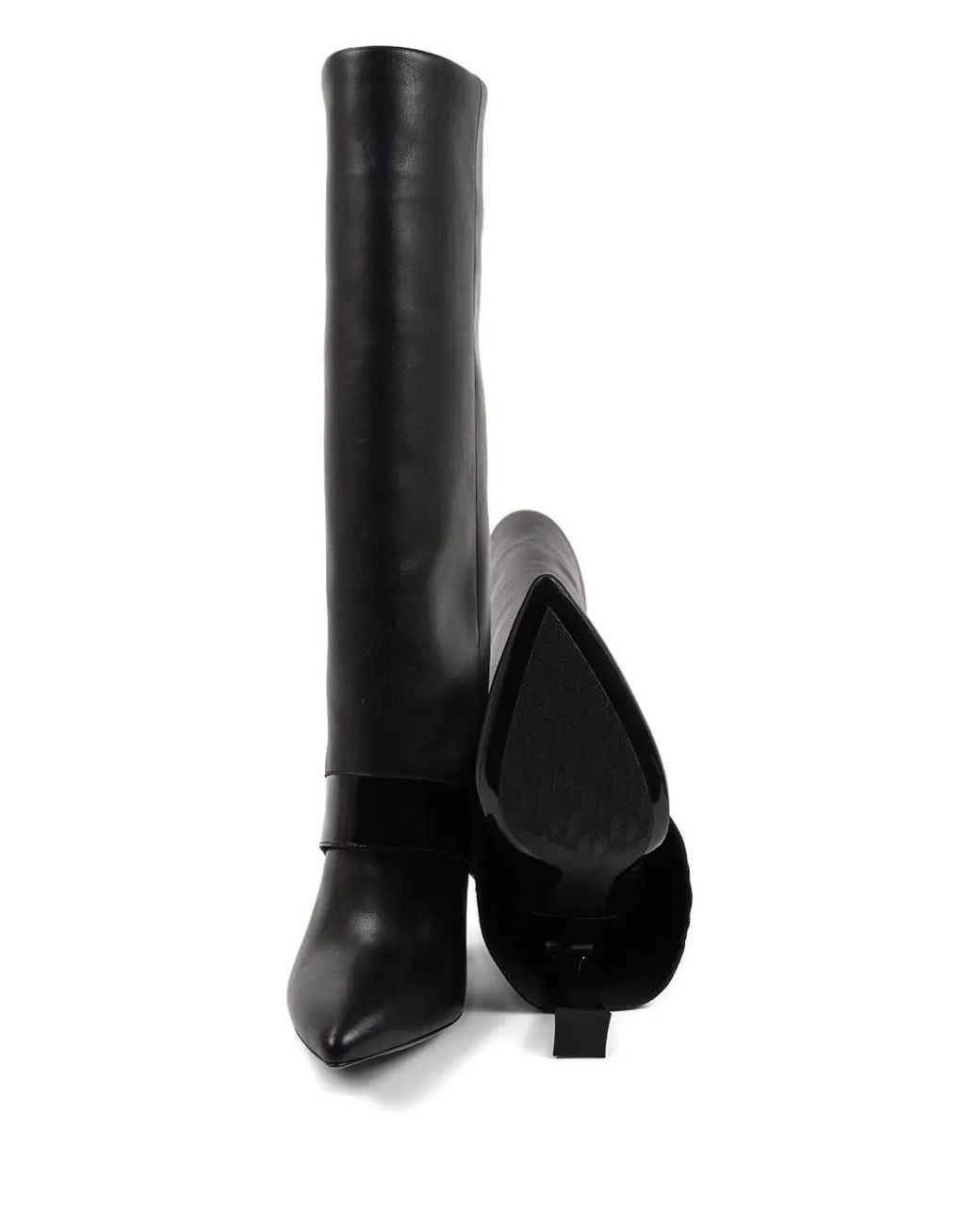 Karl Lagerfeld Black Logo-Appliqué Boots