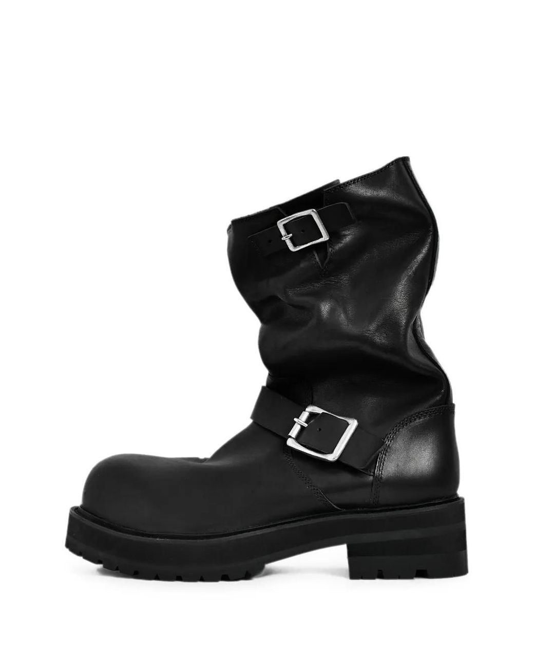 FILTH Black Bottes En Cuir À Boucles for men