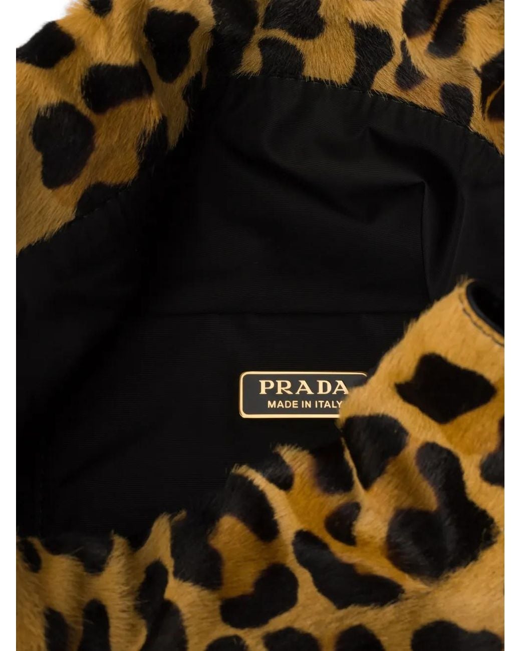 Cartera De Pelo De Becerro Estampada Prada de color Natural