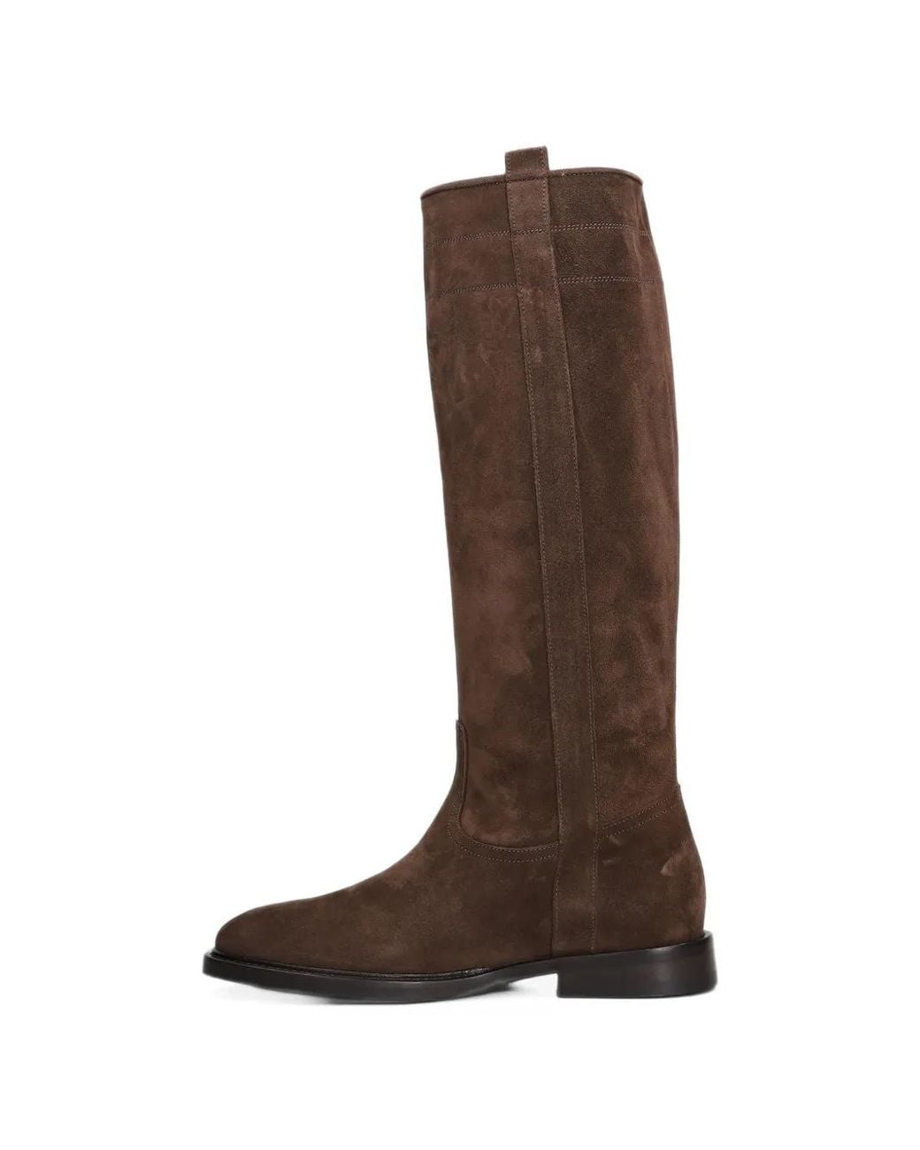 Anna F. Brown Suede Knee-High Boots