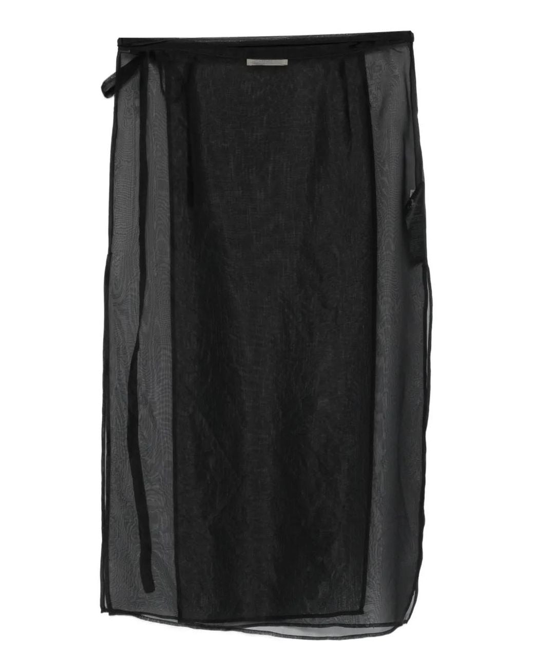 Barena Black Wrap-Panel Skirt