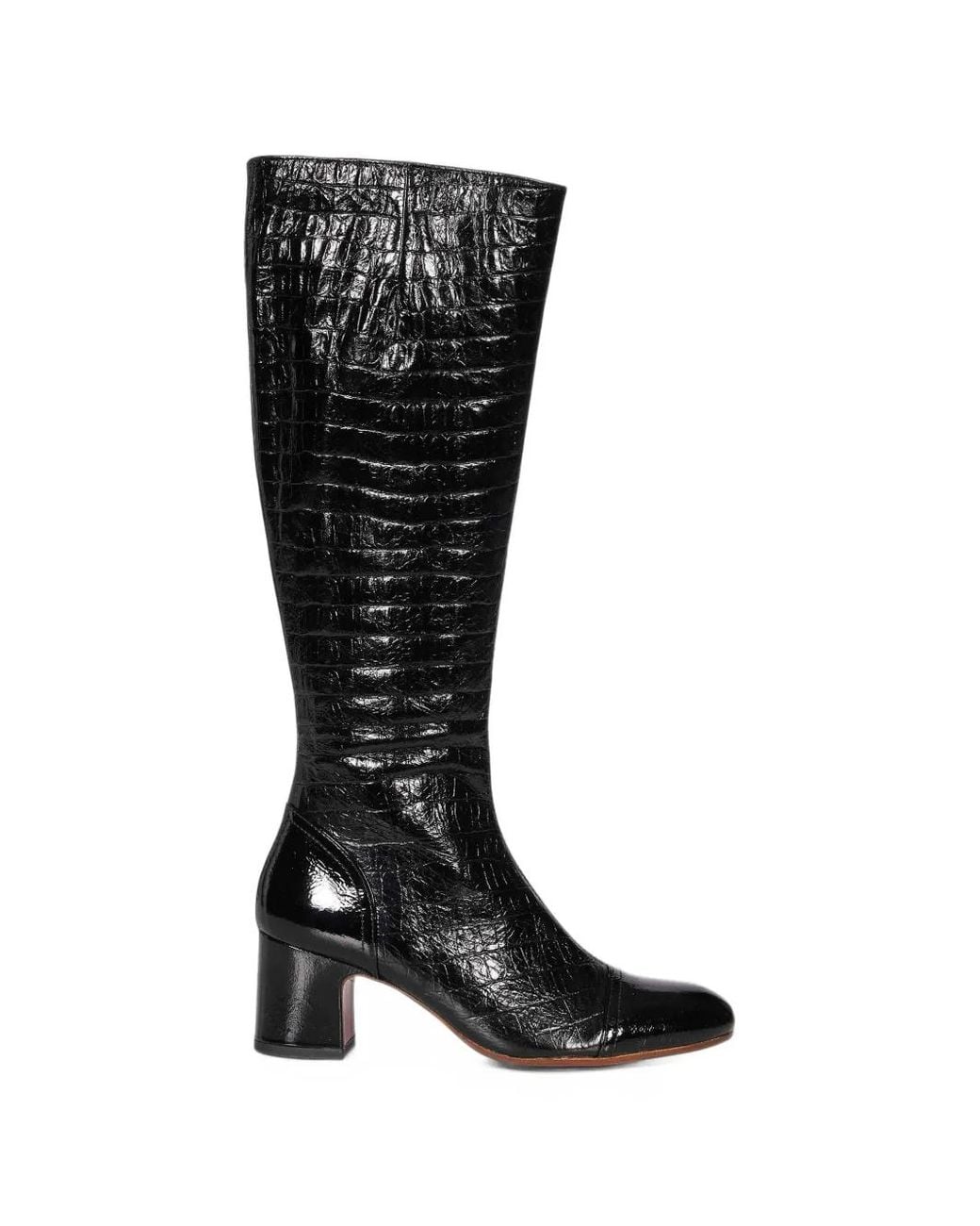 Chie Mihara Black Nishawa Croc-Effect Leather Boots