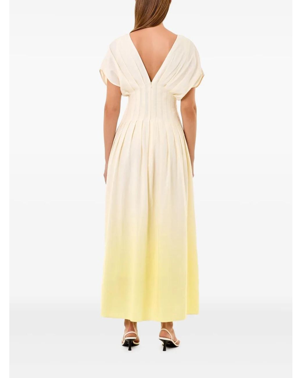 Nicholas Yellow Sonya Midi Dress