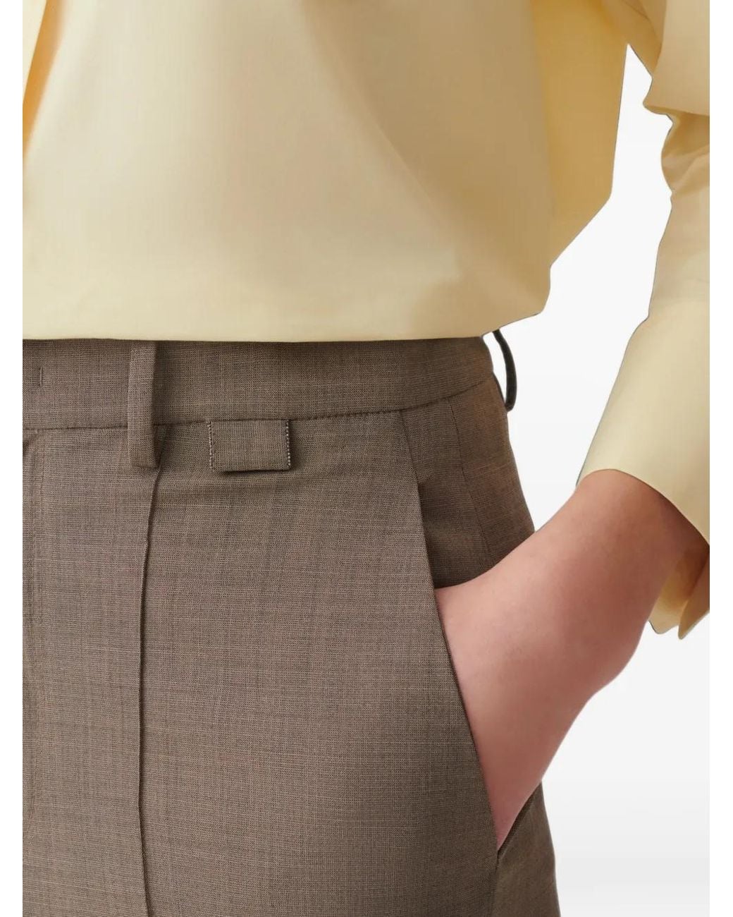 Fabiana Filippi Natural Pressed-Crease Straight-Leg Trousers