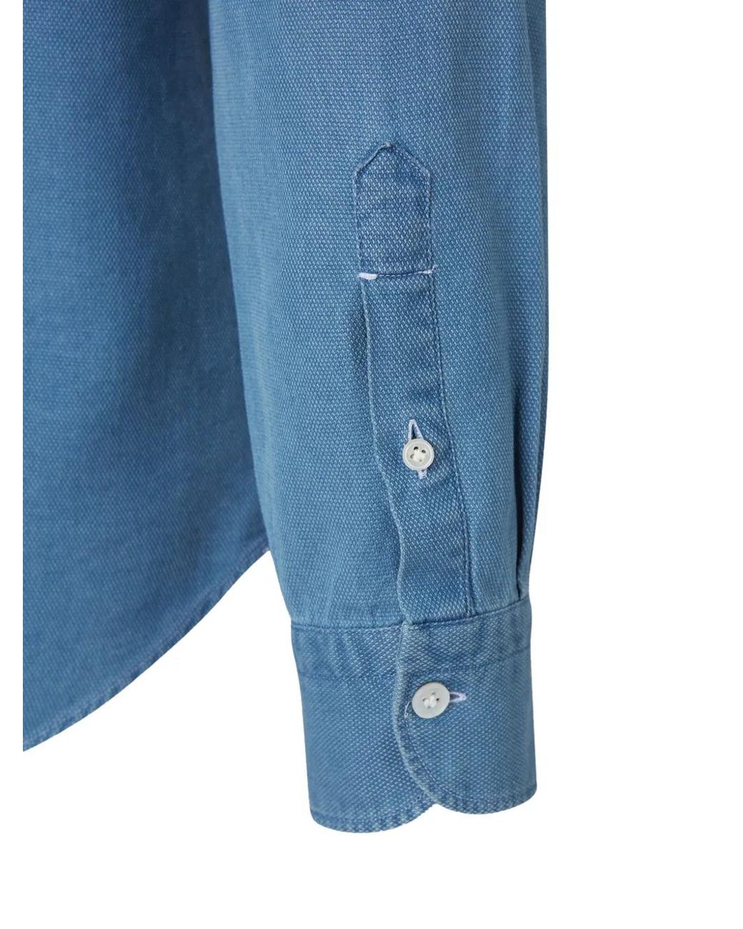 Vincenzo Di Ruggiero Blue Button-Down Long-Sleeve Shirt for men