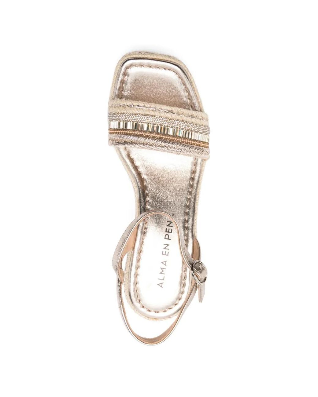 Alma En Pena. Natural Crystal-Embellished Wedge Espadrilles
