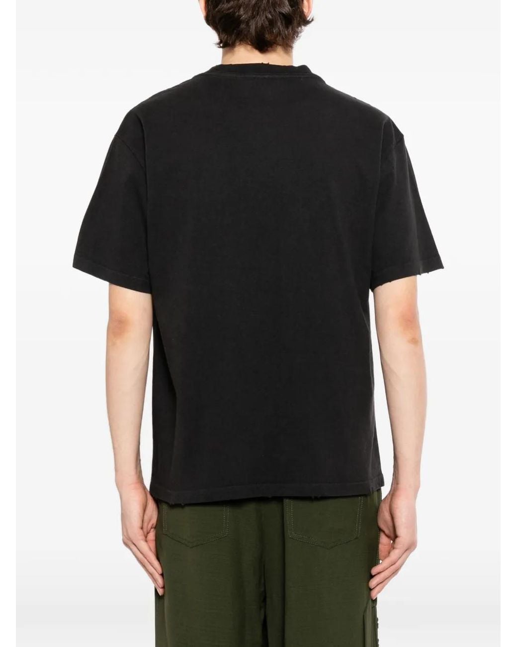 WARMAN Black Skull Graphic T-Shirt for men