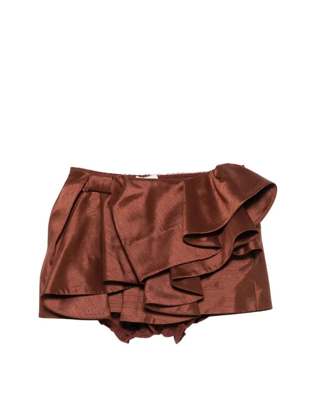 ShuShu/Tong Brown Ruffled Mini Skirt
