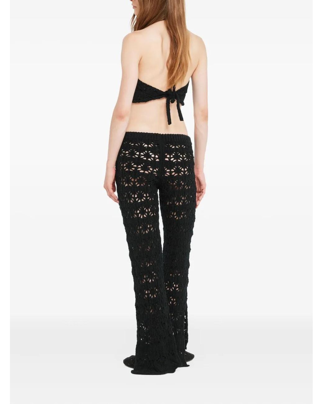 Alanui Black Lagoon Romance Crochet Trousers