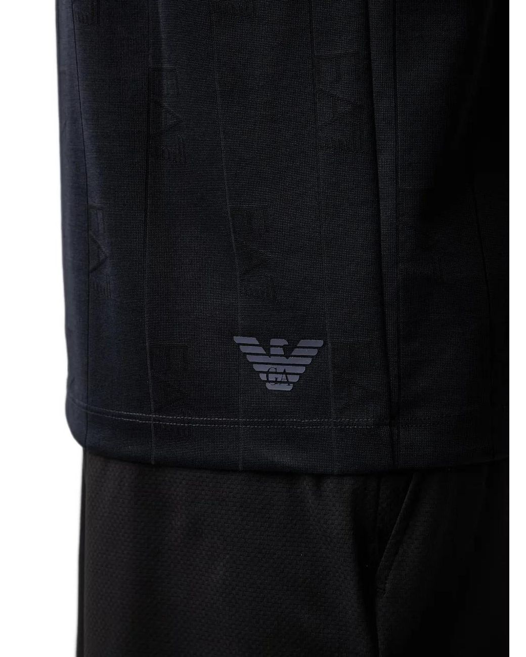 EA7 Black Golf Pro Logo-Print Short-Sleeve Polo Shirt for men