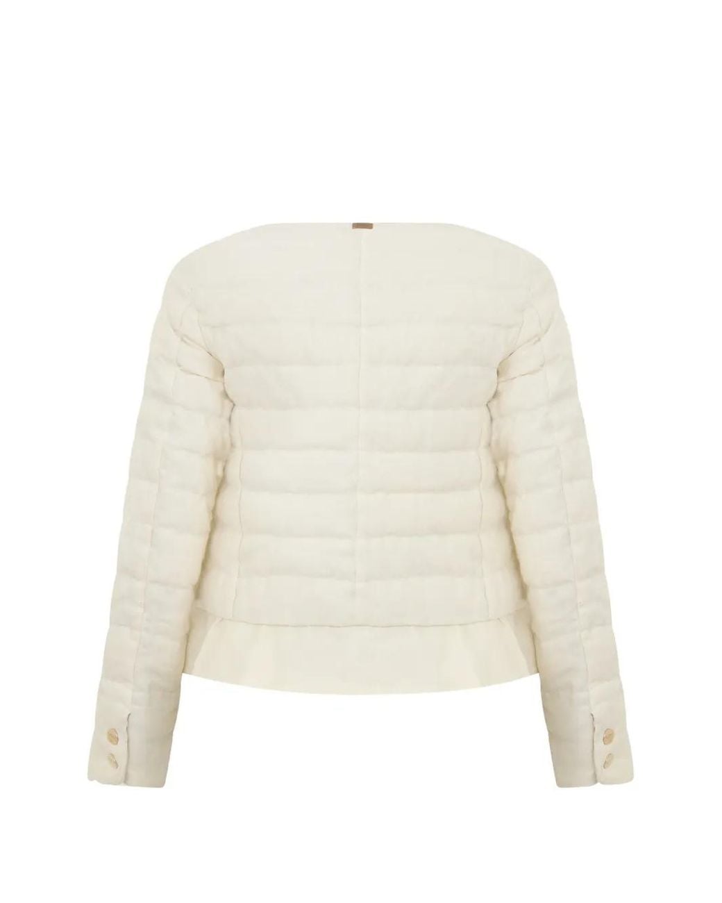 Herno White Quilted Ruffled Jacket