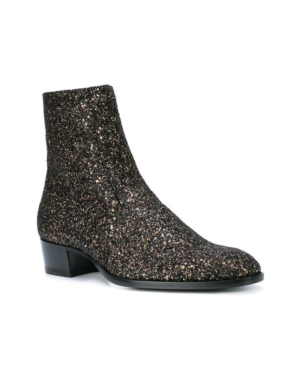 Saint laurent clearance glitter boots