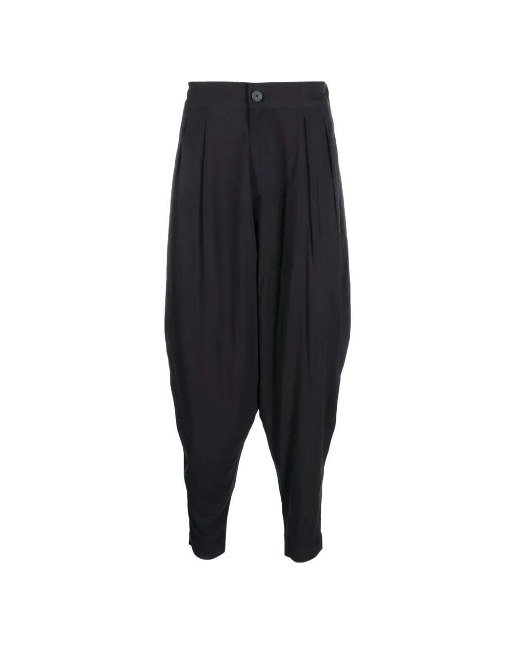 Tessitura Black Low-Crotch Tapered Trousers