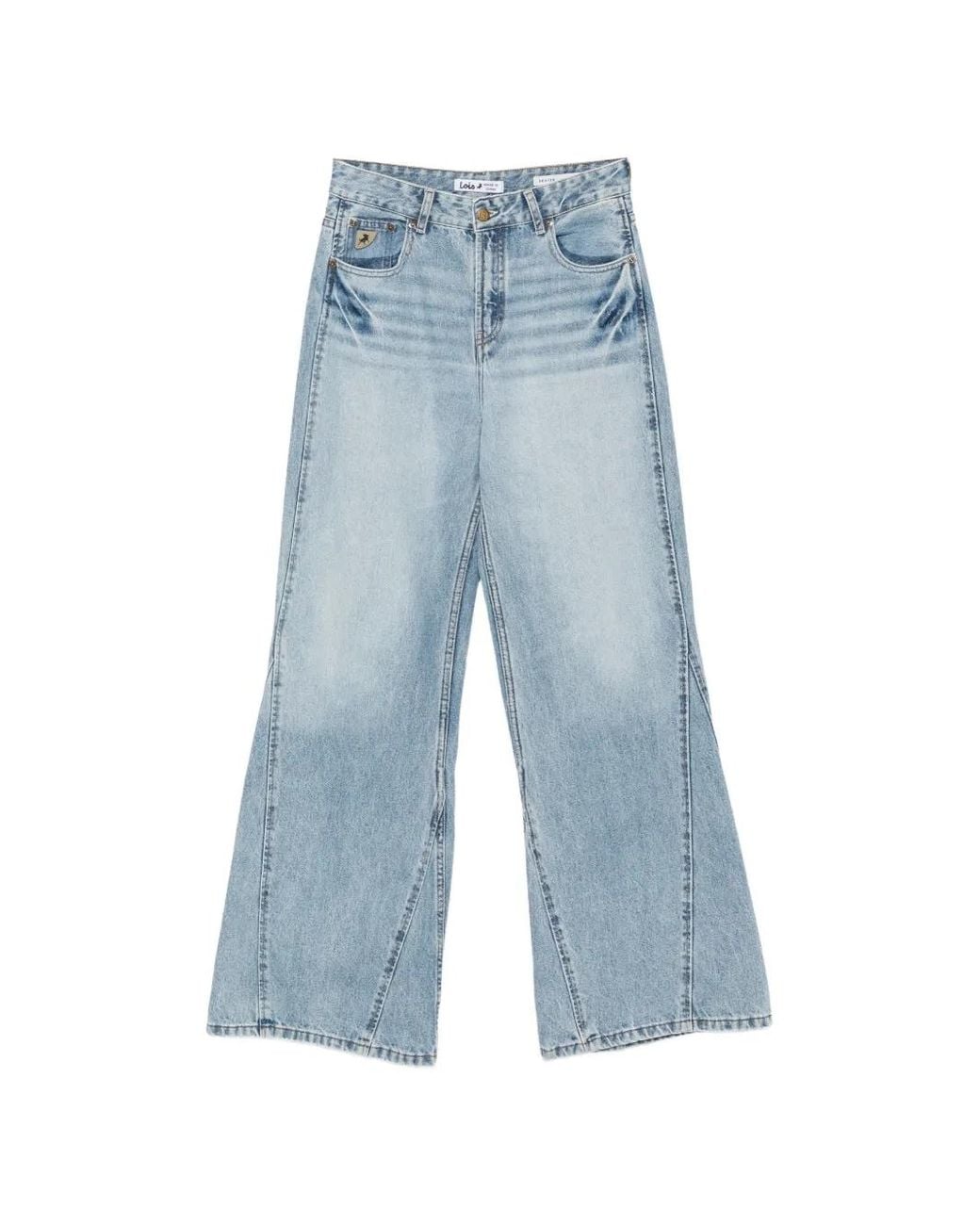 Lois Blue Seam-Detail Flared Jeans