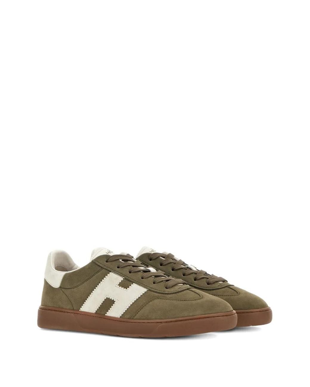 Hogan Brown Moss Leather Sneakers for men