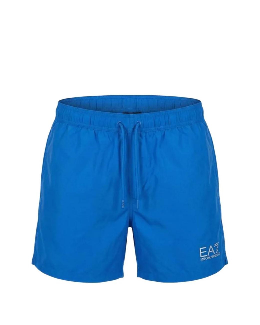 EA7 Blue Logo-Print Swim Shorts for men