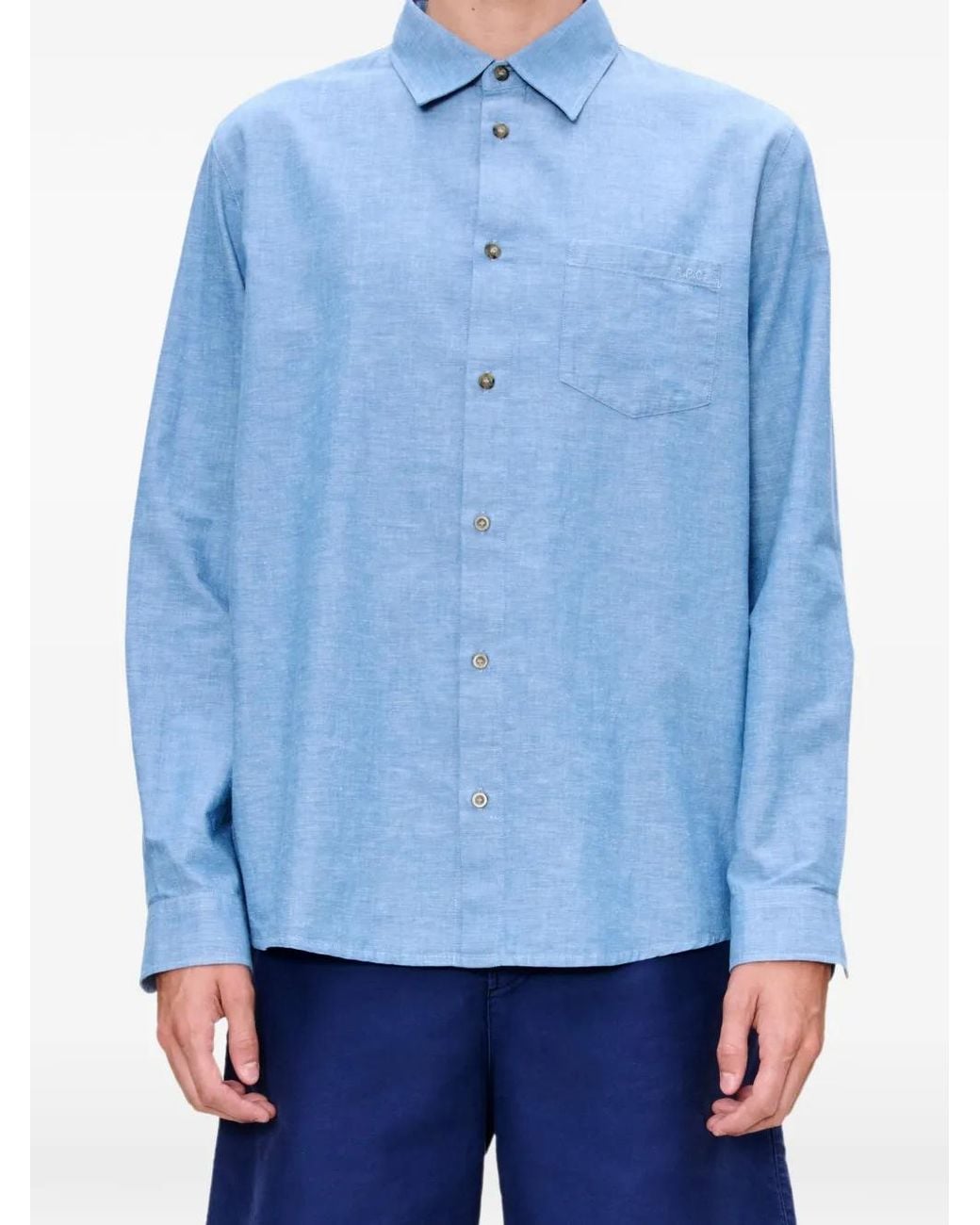 A.P.C. Blue Harris Shirt for men