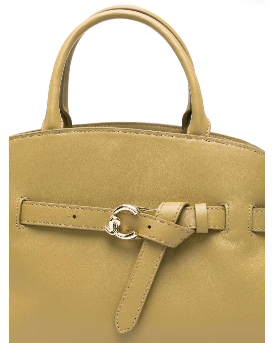 Coccinelle Metallic Buckle Leather Satchel