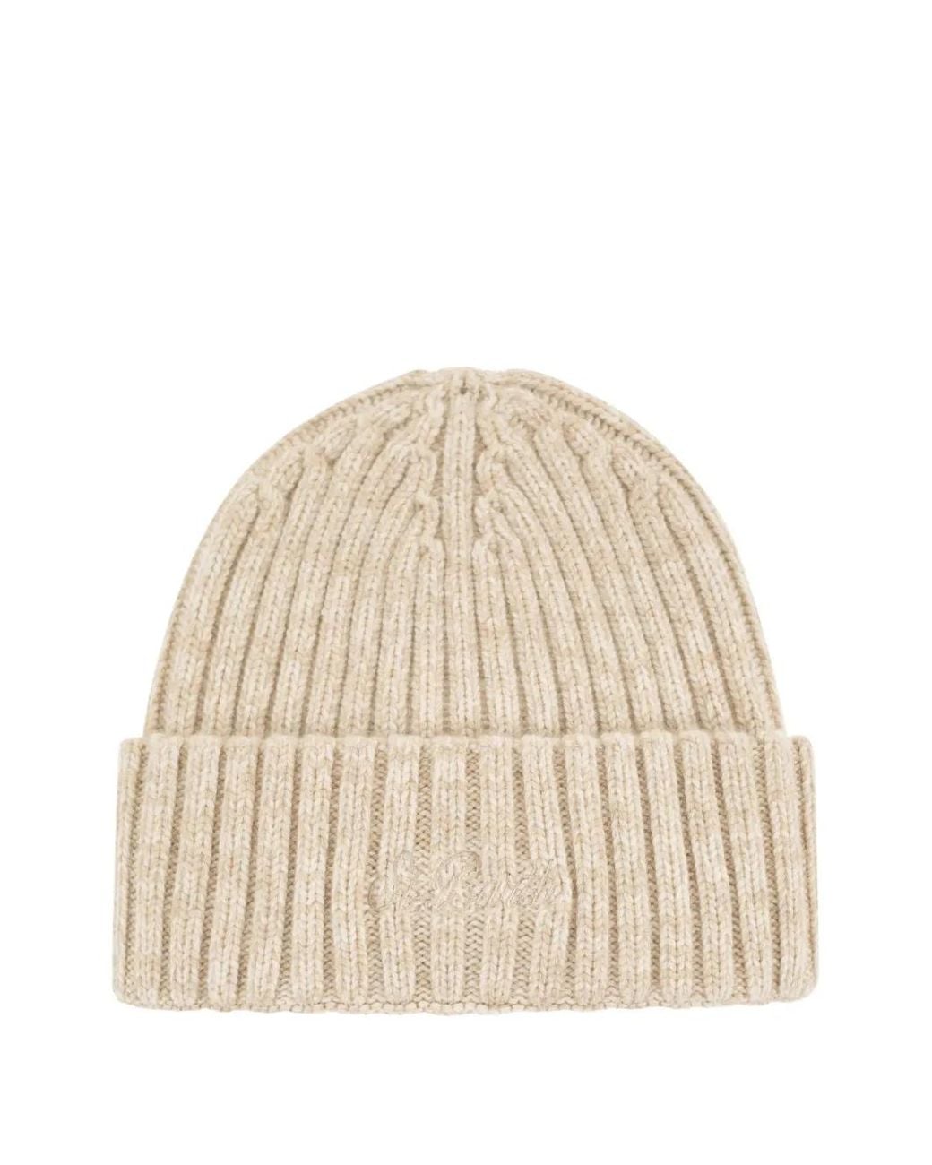 Mc2 Saint Barth Natural Wengen Logo-Embroidery Beanie Hat