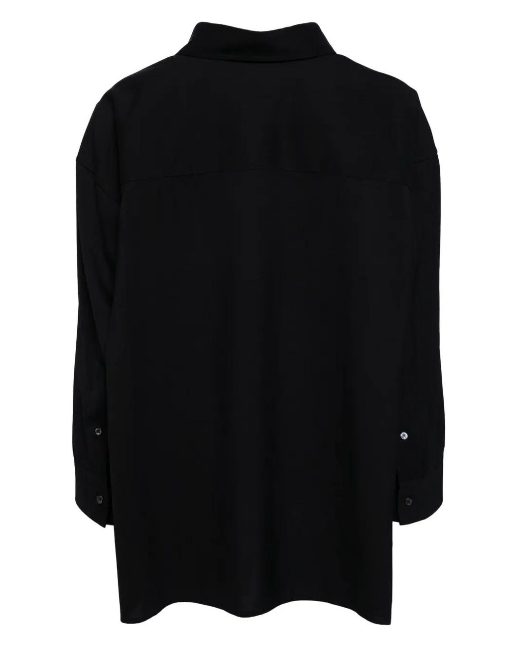 DARKPARK Black Button-Up Wool Polo Top