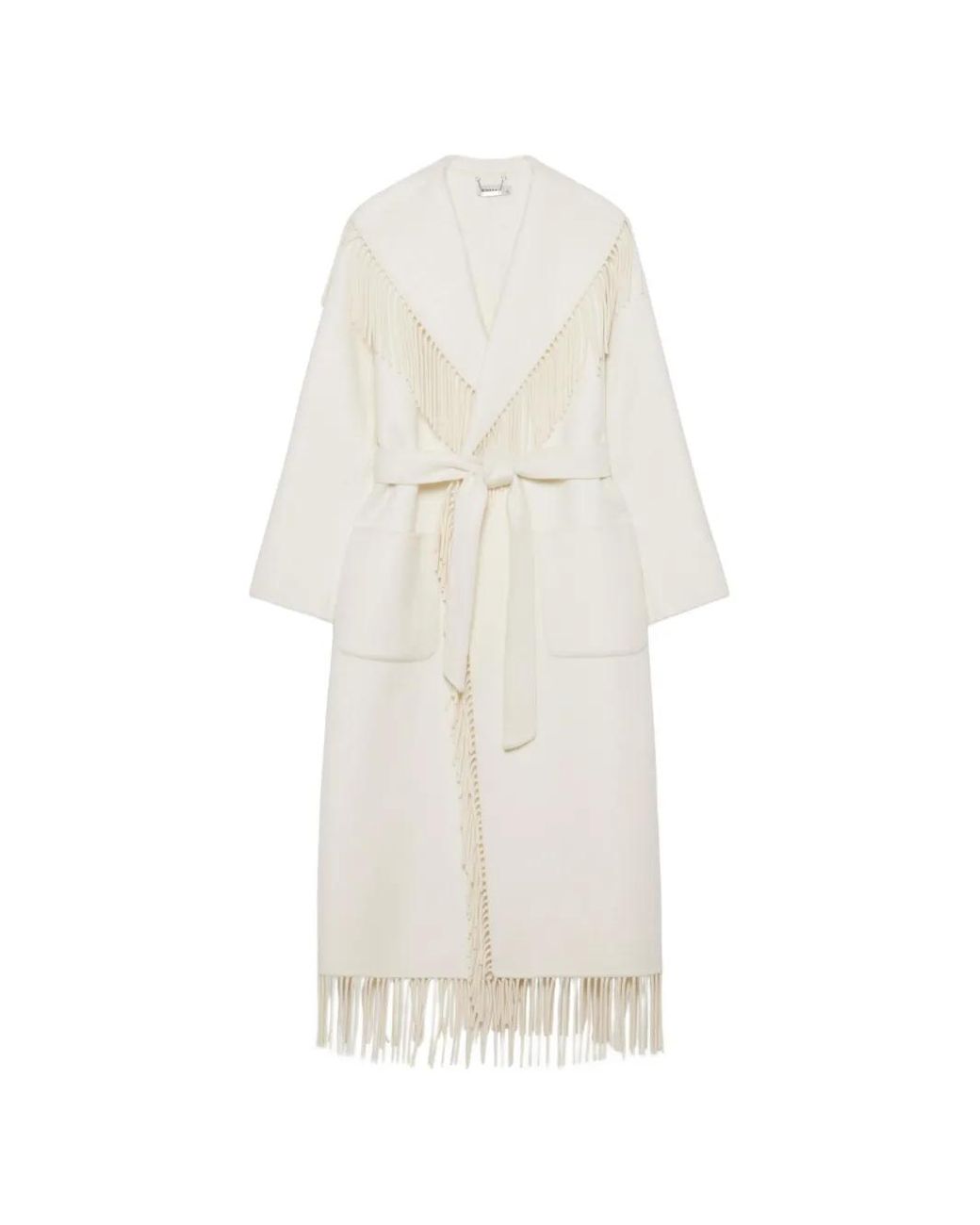 Jonathan Simkhai White Carrie Fringe Coat
