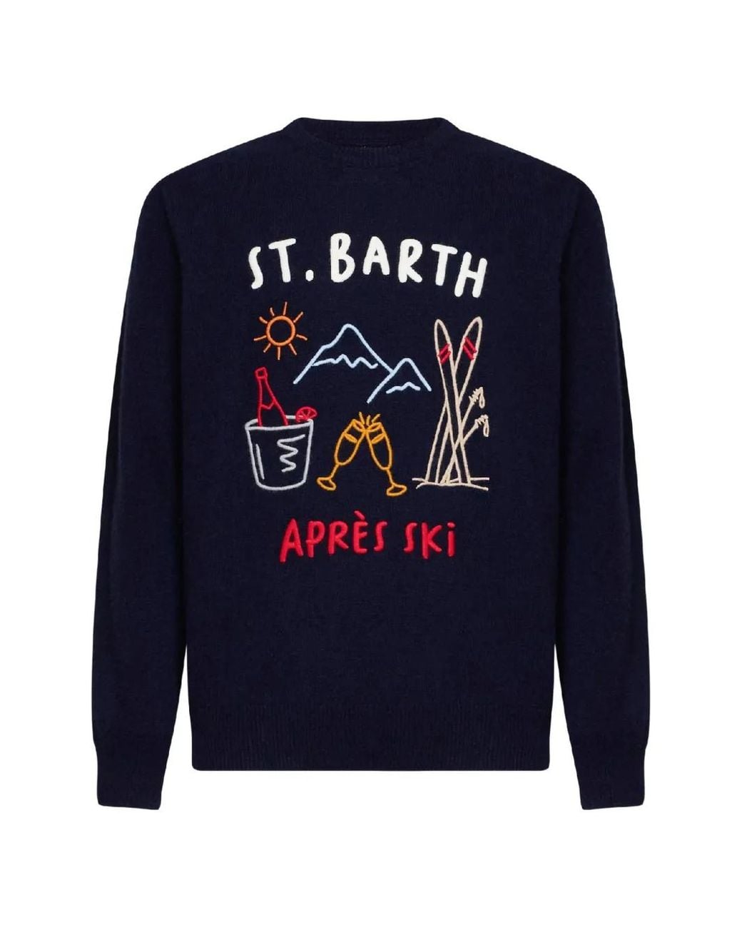 Mc2 Saint Barth Blue Après Ski Intarsia-Knit Sweater for men