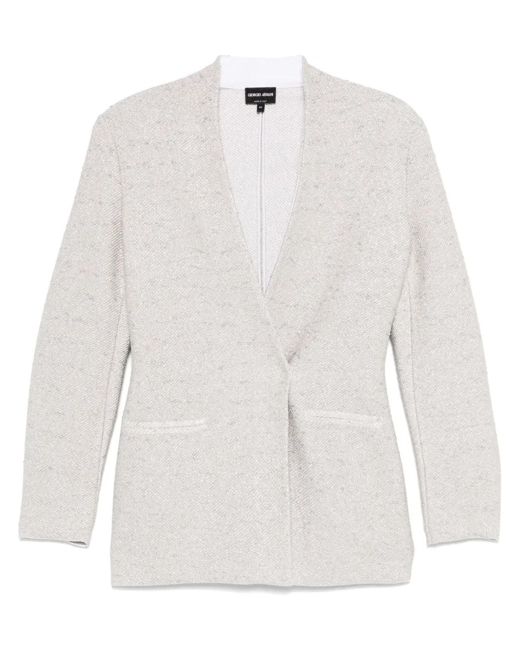 Giorgio Armani White Lurex Blazer