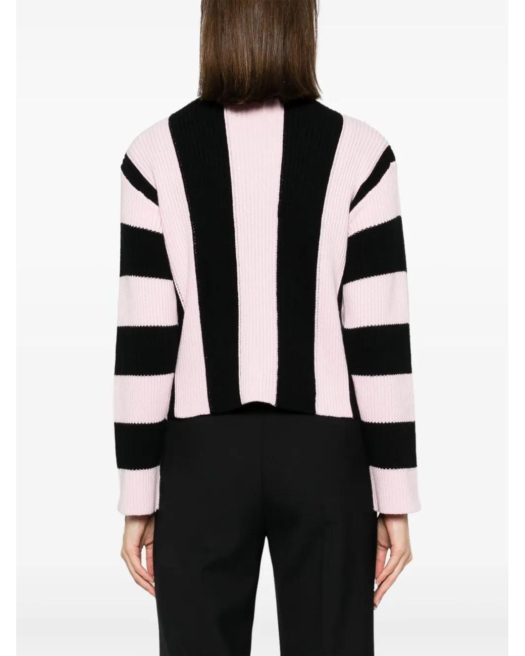 Valentino Garavani Black Striped Virgin Wool Jumper