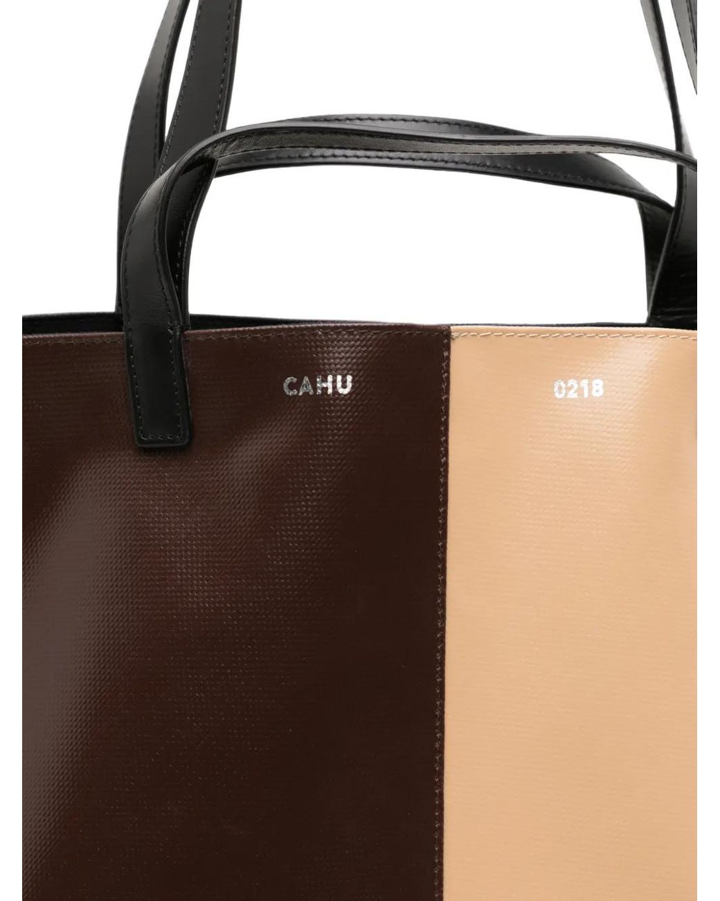 CAHU Black Logo-Printed Tote Bag