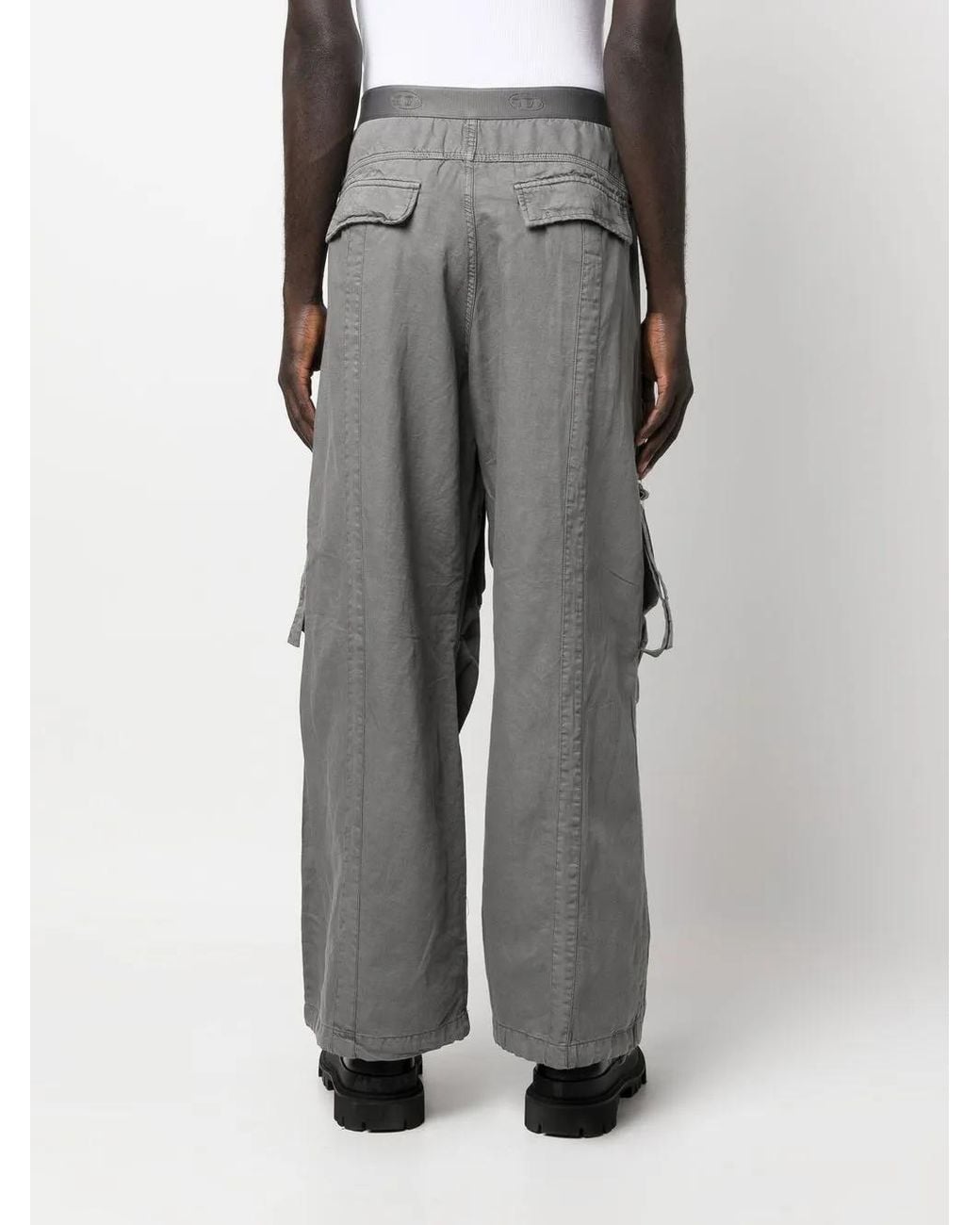 DIESEL Gray P-Malvio Cargo Trousers for men