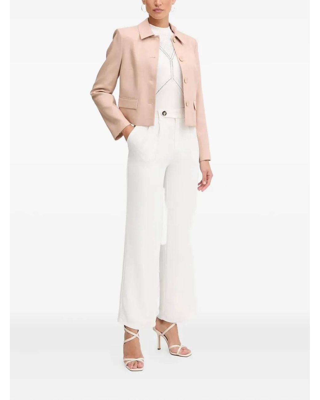 MARCIANO BY GUESS Natural Buttoned-Pocketed Jacket