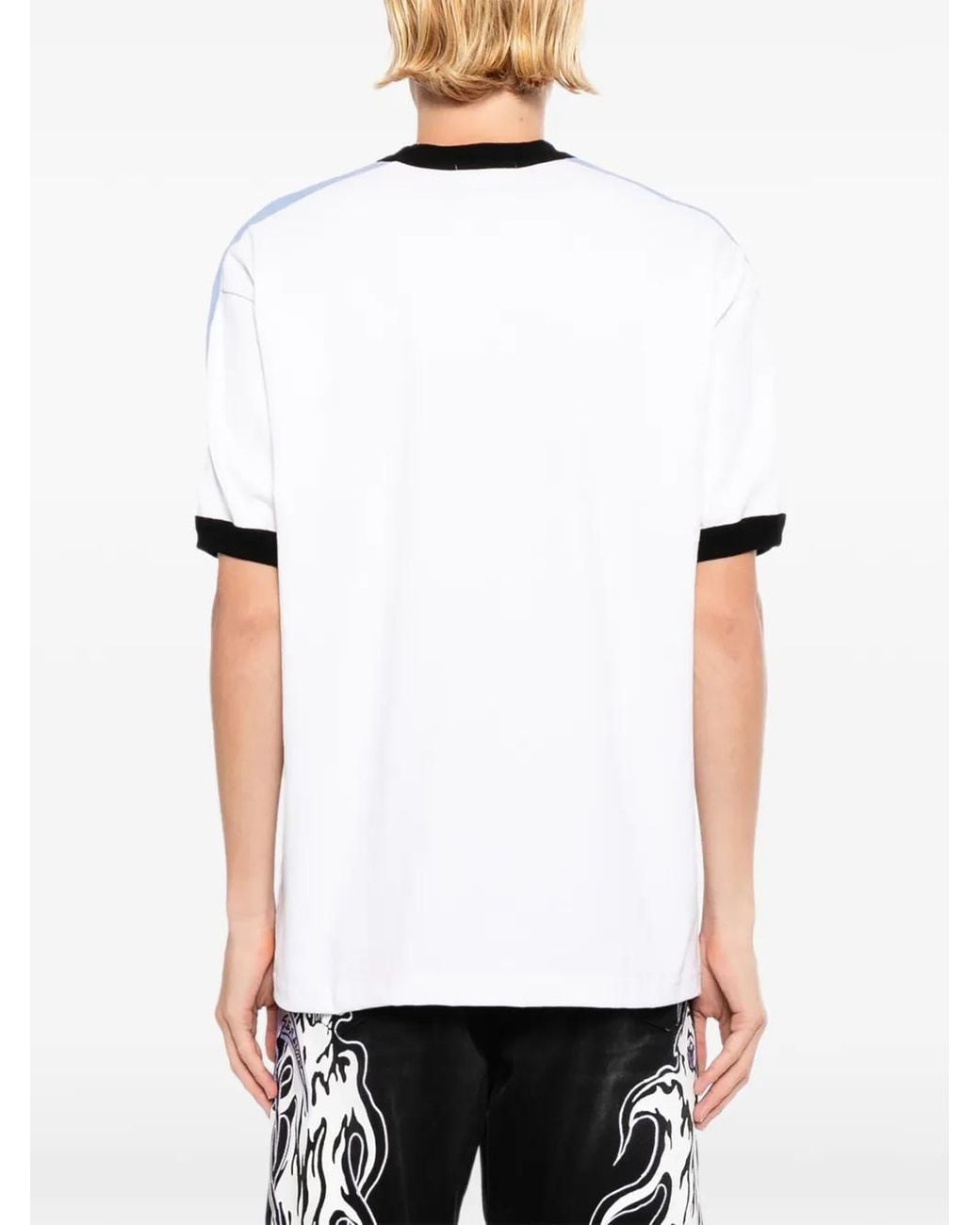 Warren Lotas White Graphic-Print Ringer T-Shirt for men