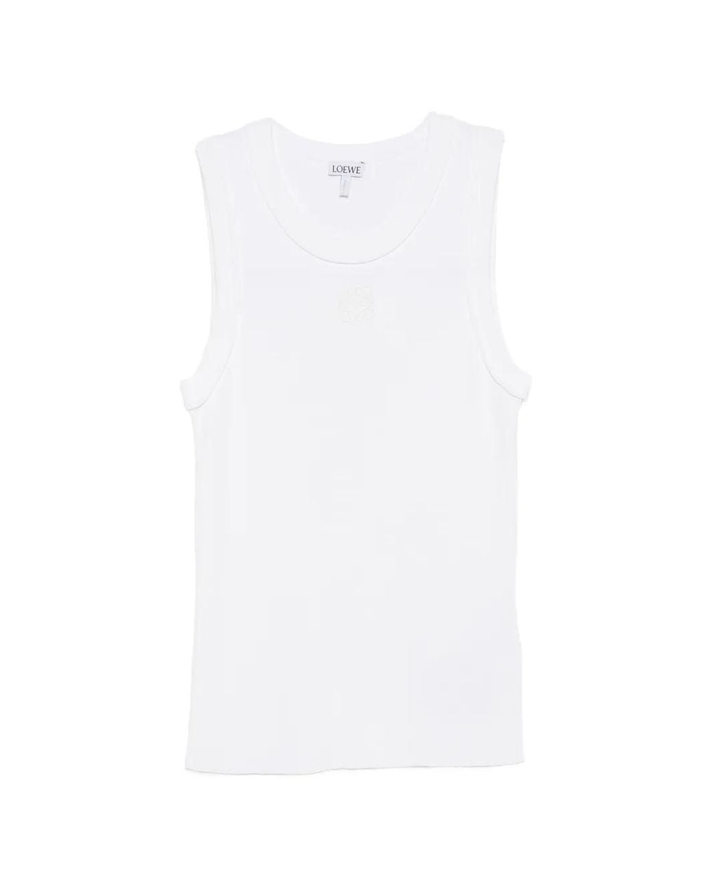 Loewe Anagram Tanktop Van Stretch Viscose in het White