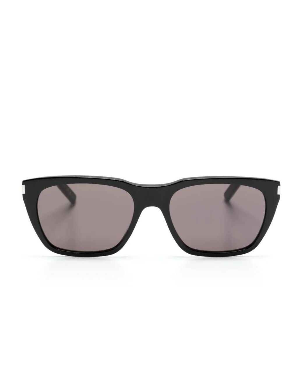 Saint Laurent Gray Logo-Engraved-Arm Cat-Eye Sunglasses