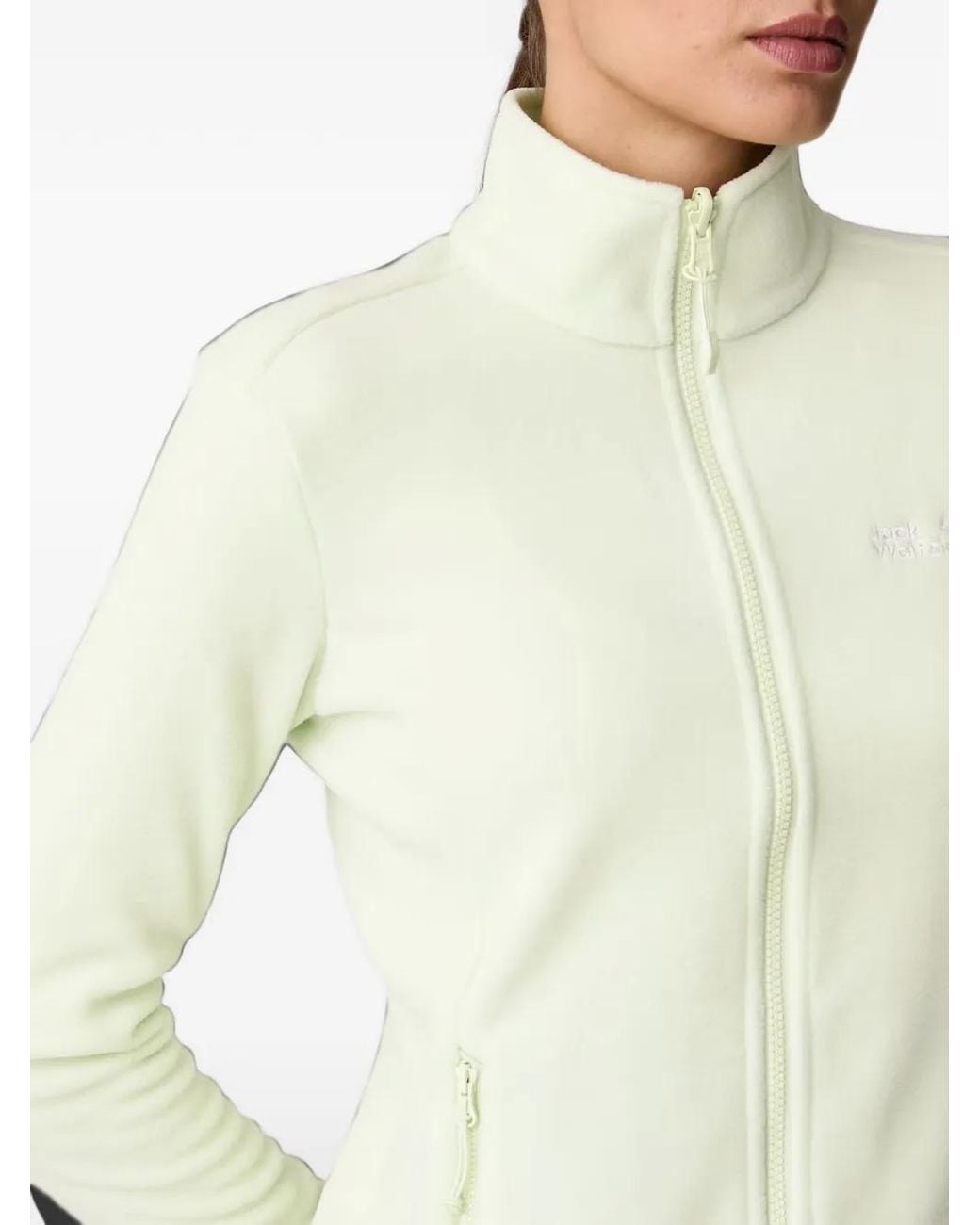 Jack Wolfskin Natural Logo-Embroidered Zip-Up Sweatshirt
