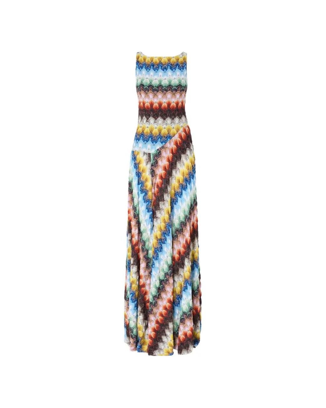 Missoni White Sleeveless Printed Maxi Dress