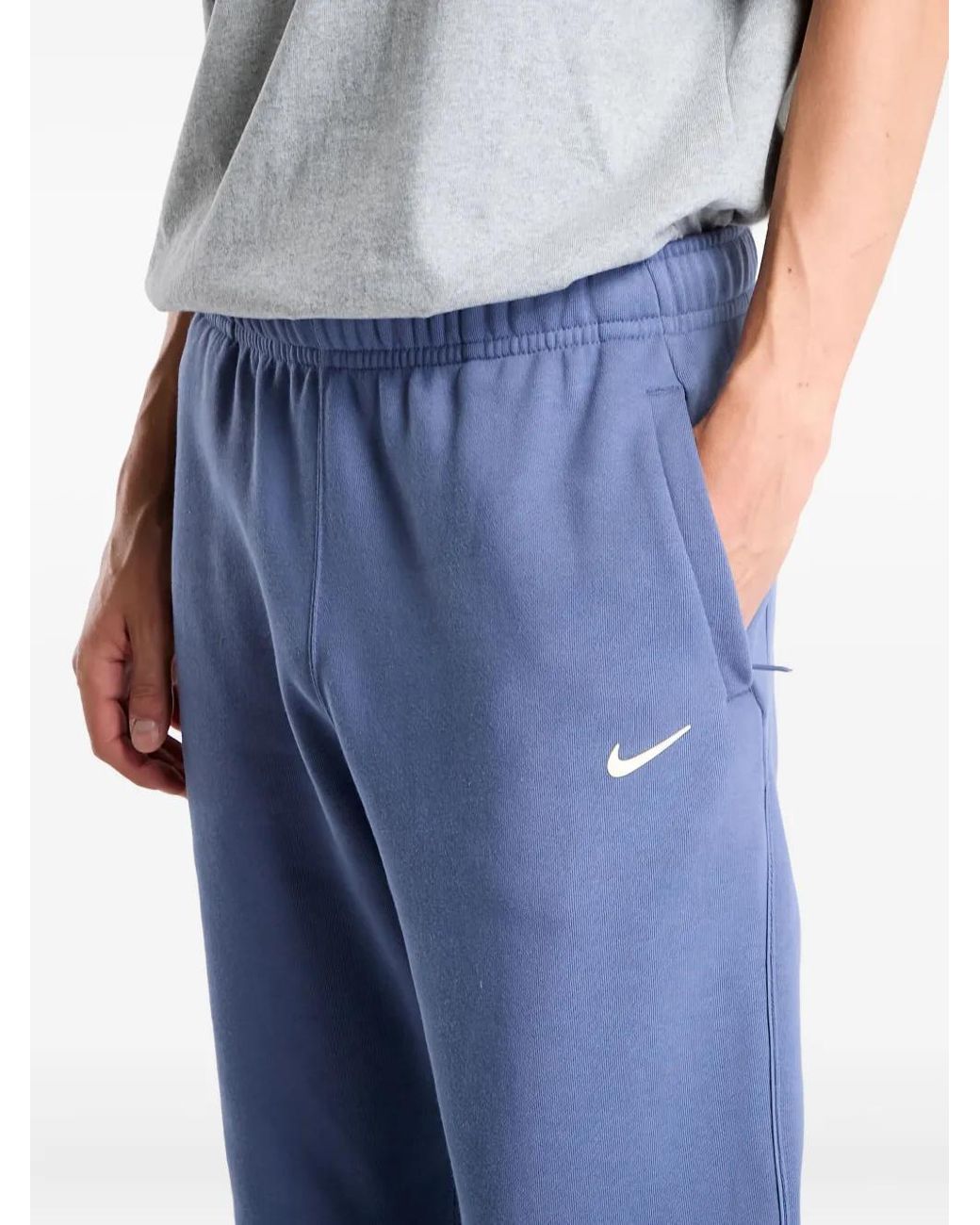 Nike Blue Fleece Logo Sweatpants for men