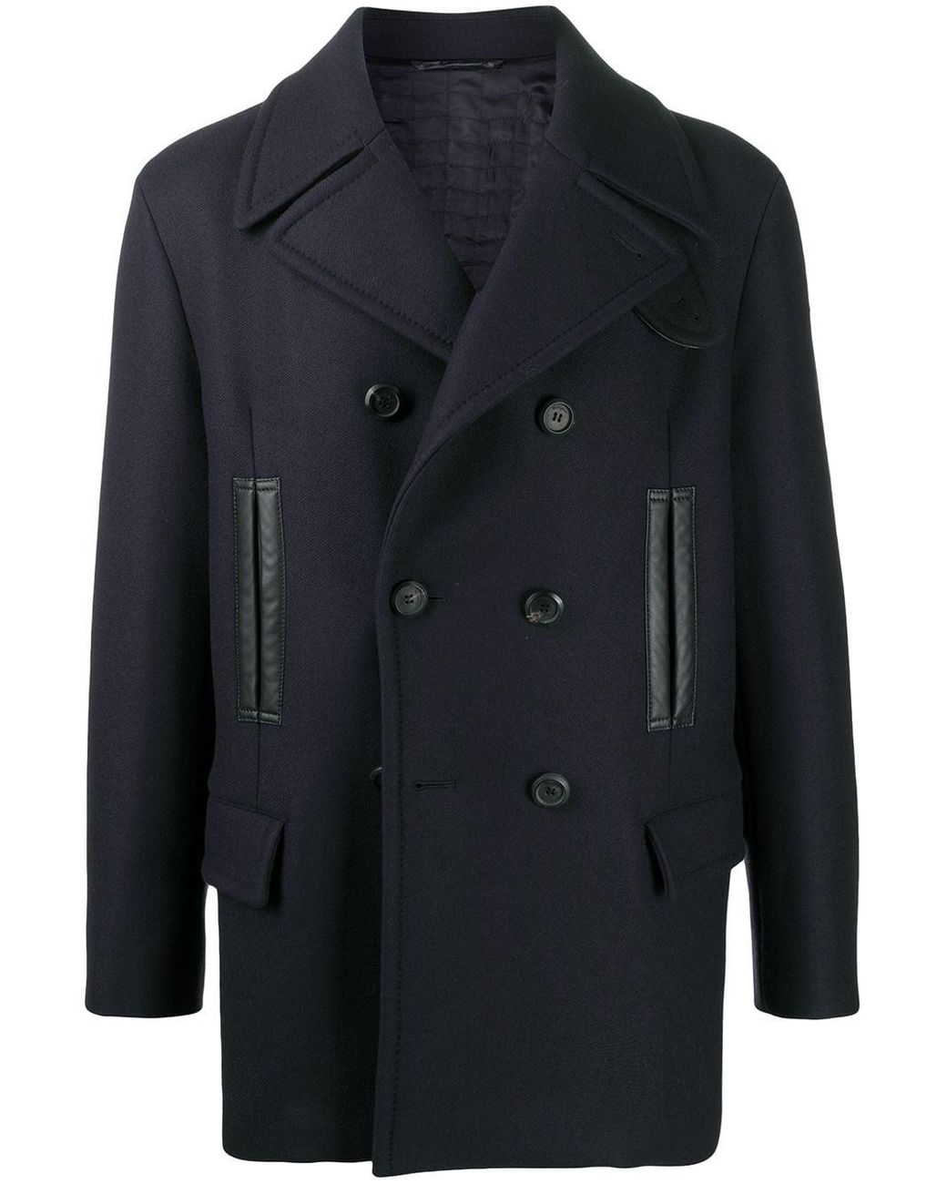 Ferragamo Cashmere Double-breasted Multi-pocket Coat in Blue for Men - Lyst