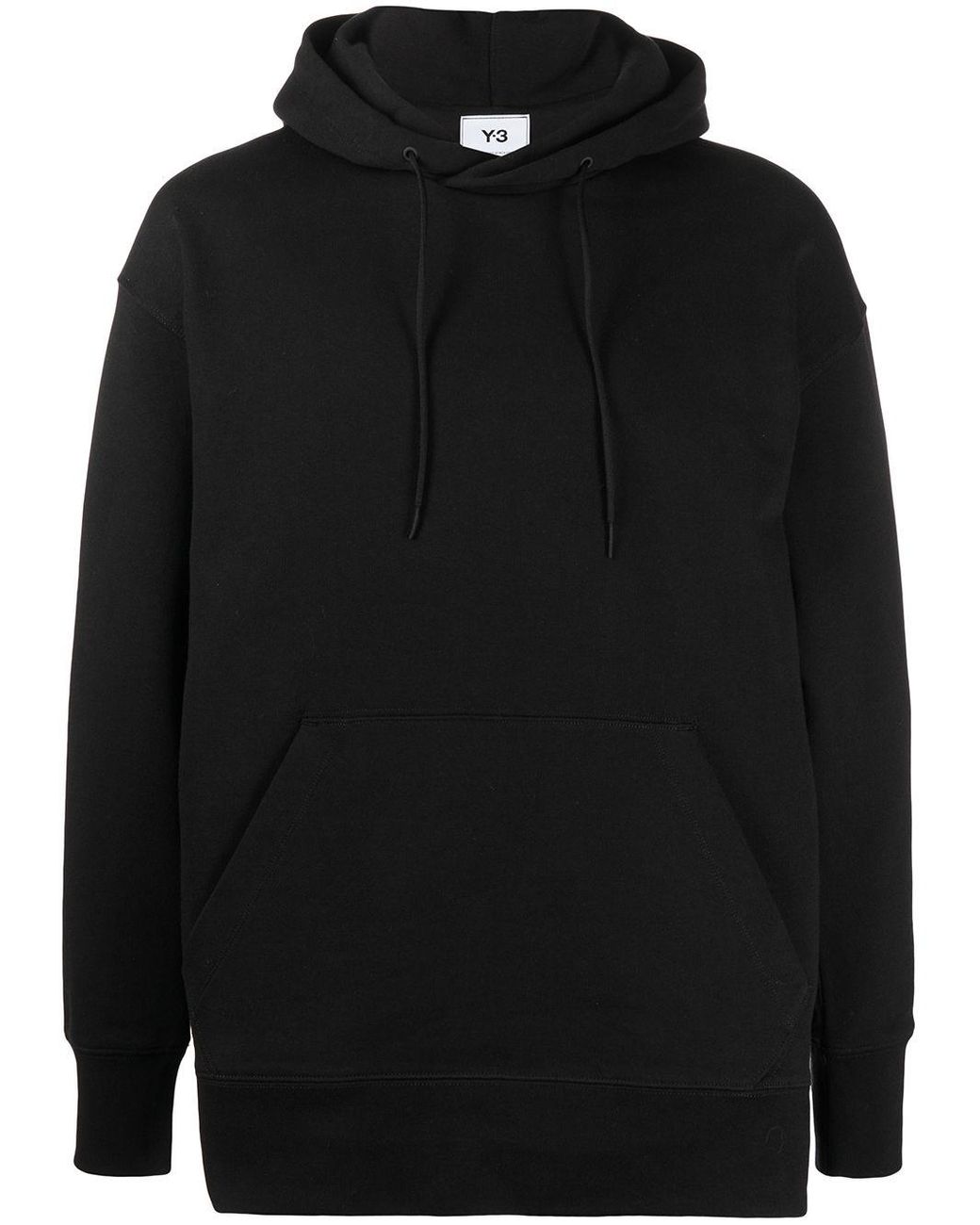Y-3 3 Stripes Terry Cotton Hoodie in Black for Men - Lyst