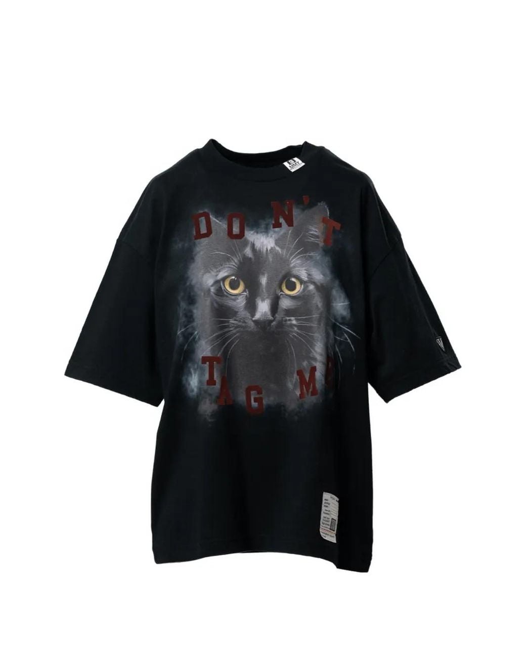 Maison Mihara Yasuhiro Black Cat-Printed T-Shirt