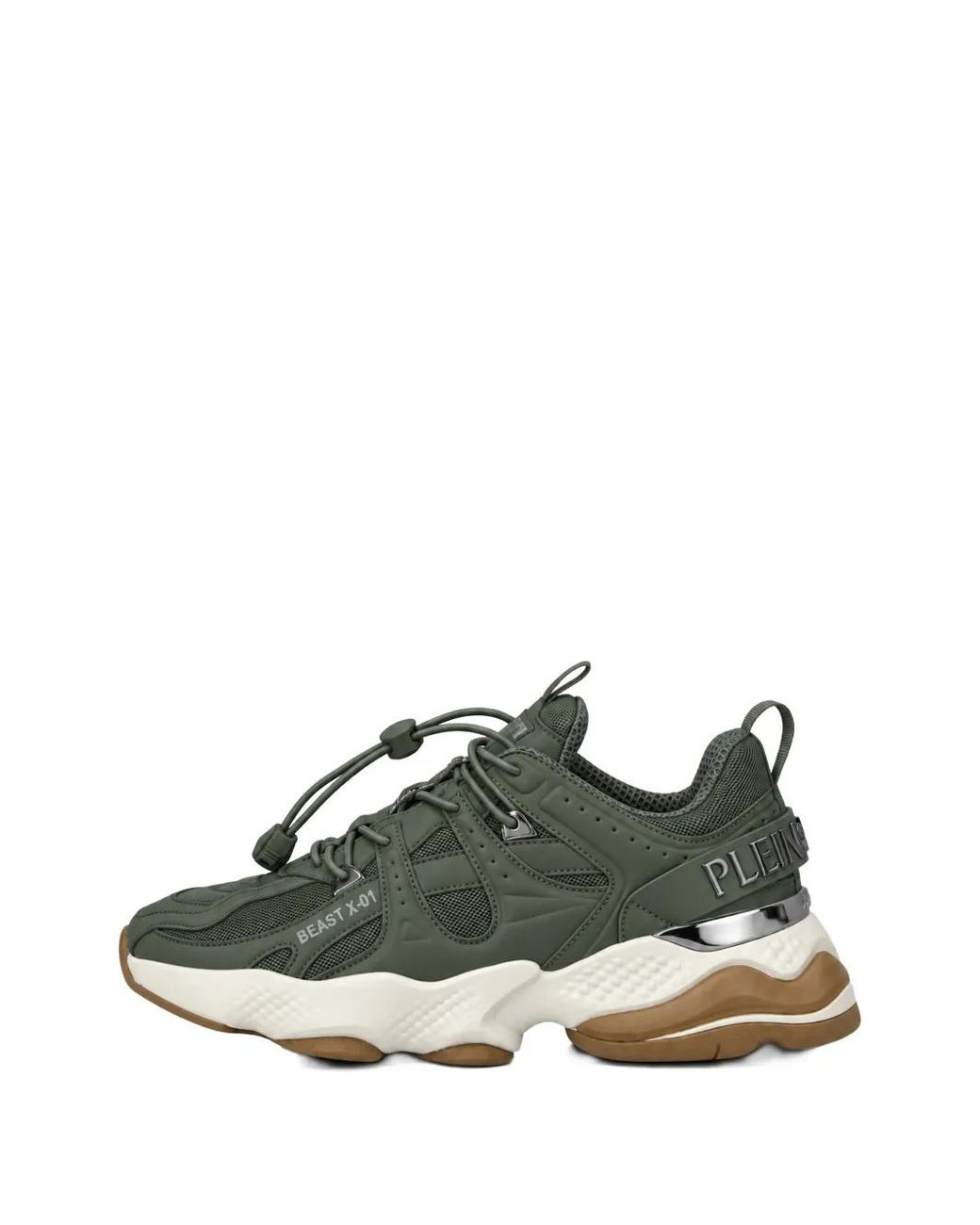 Philipp Plein Green Runner Beast X-01 Panelled Sneakers