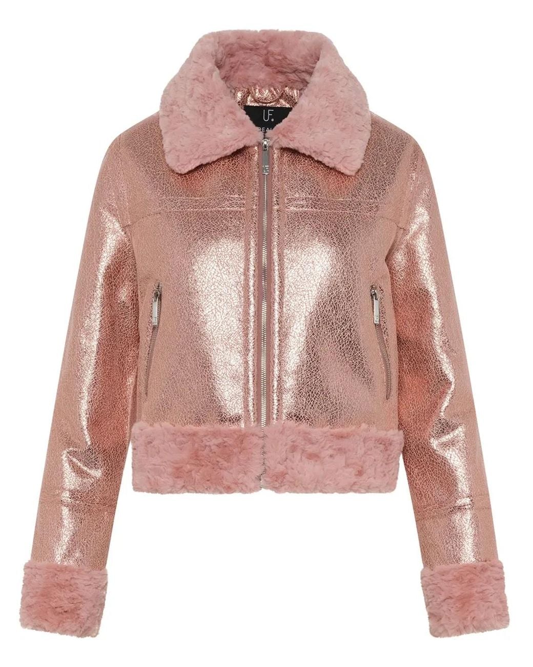 Unreal Fur Metallic Jack in het Pink