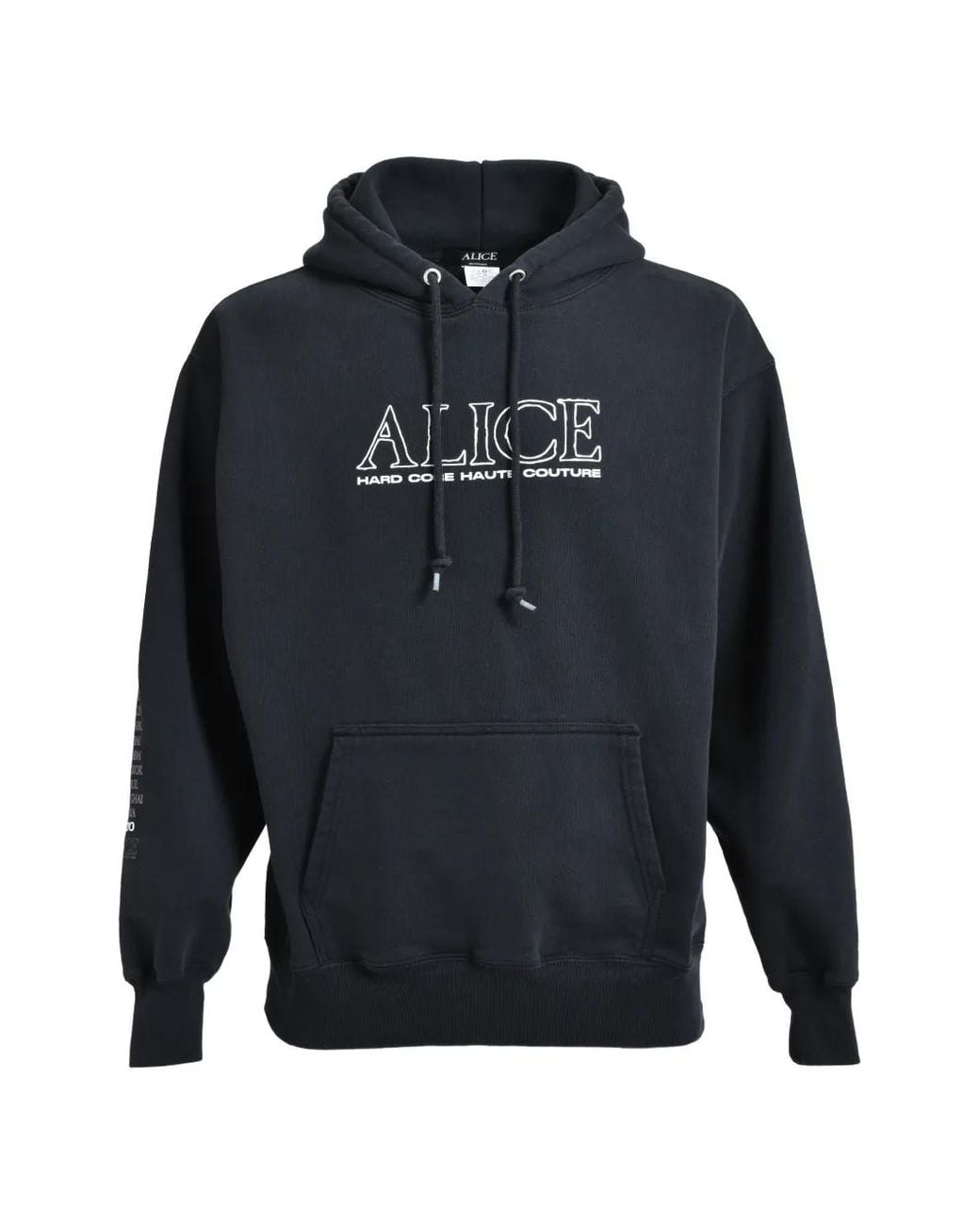ALICE HOLLYWOOD Blue Logo-Print Washed-Finish Hoodie for men